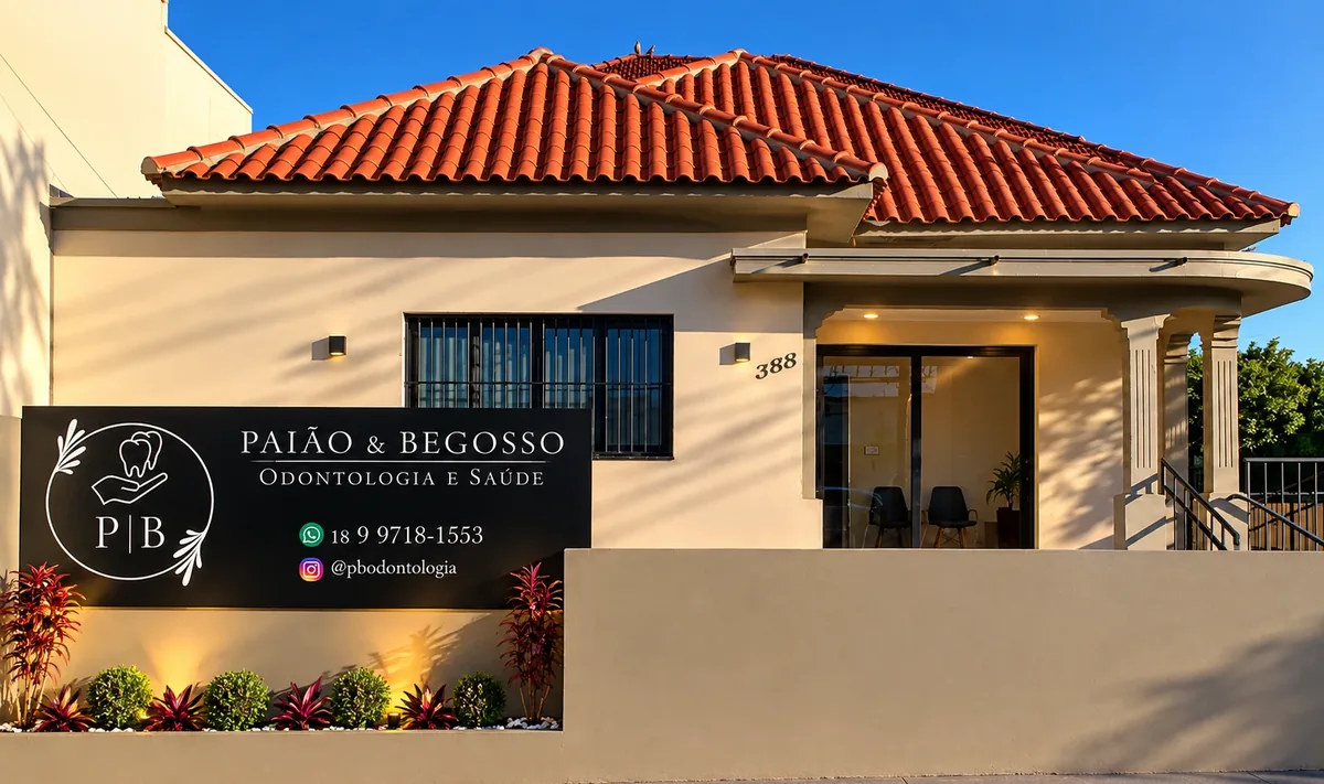 Fachada da Paião e Begosso Odontologia e Saúde em Cândido Mota